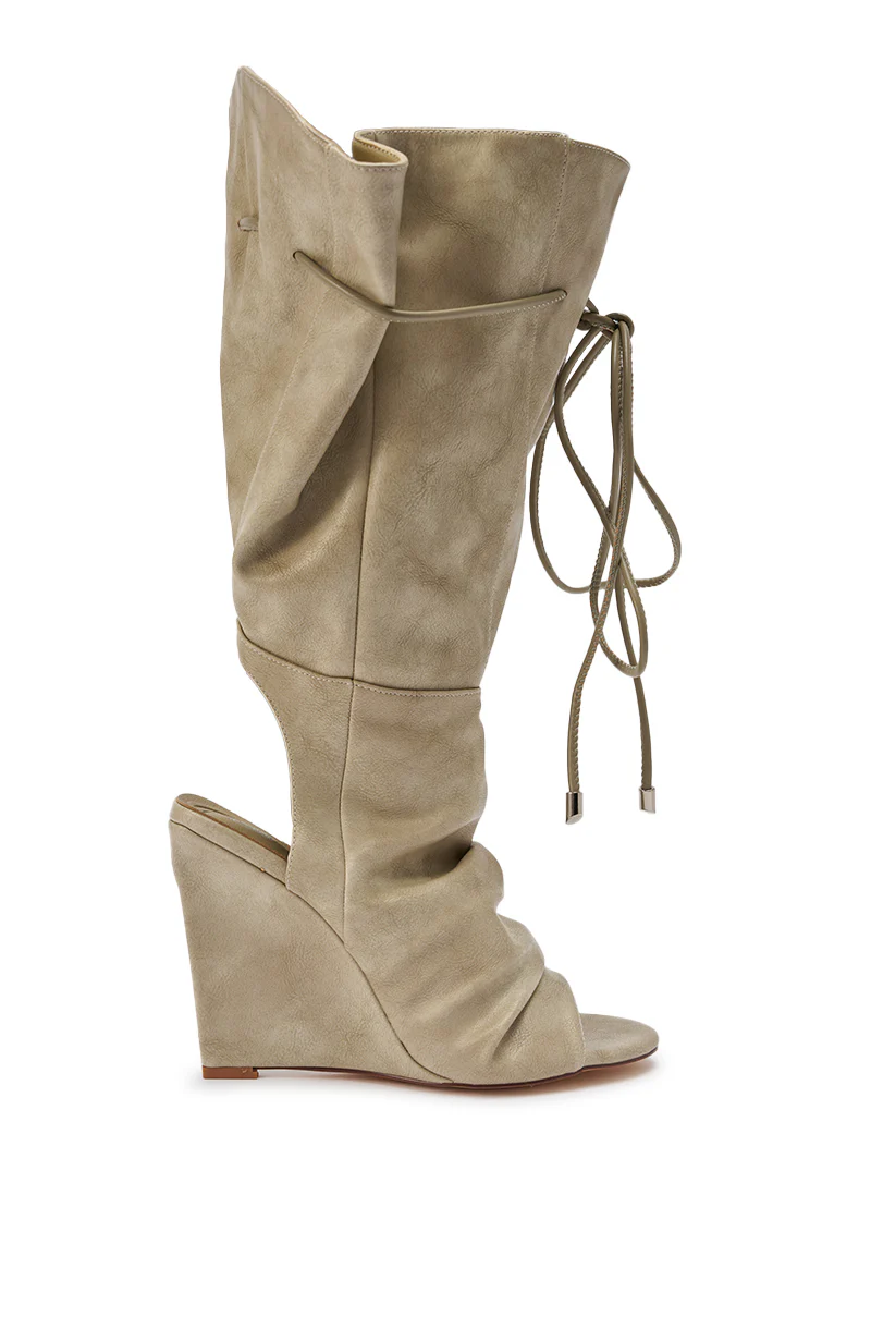 AZALEA WANG VAILEN GREY OPEN TOE SLOUCHY BOOTIE - Image 9