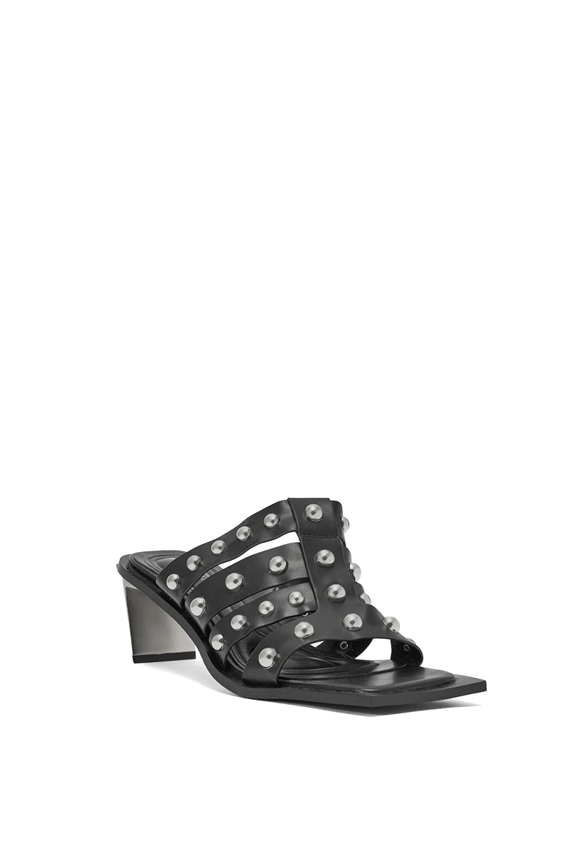 AZALEA WANG VANDAL BLACK NOVELTY HEEL SANDAL - Image 4