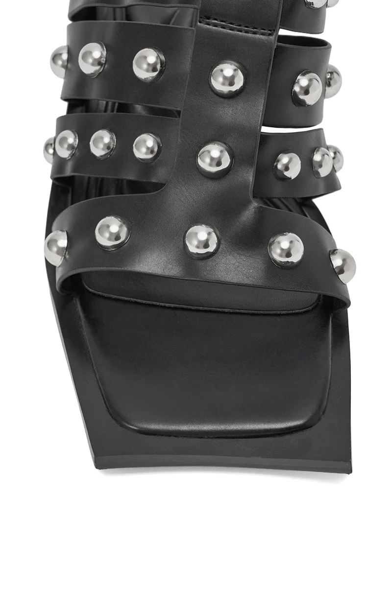 AZALEA WANG VANDAL BLACK NOVELTY HEEL SANDAL - Image 6