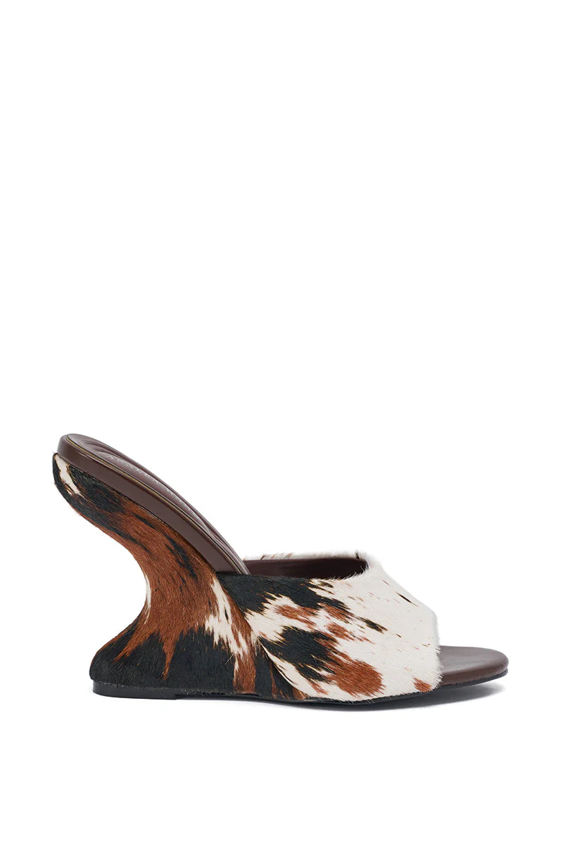 AZALEA WANG VASA COW PRINT OPEN TOE SANDAL - Image 5