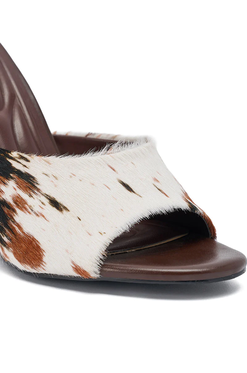 AZALEA WANG VASA COW PRINT OPEN TOE SANDAL - Image 8