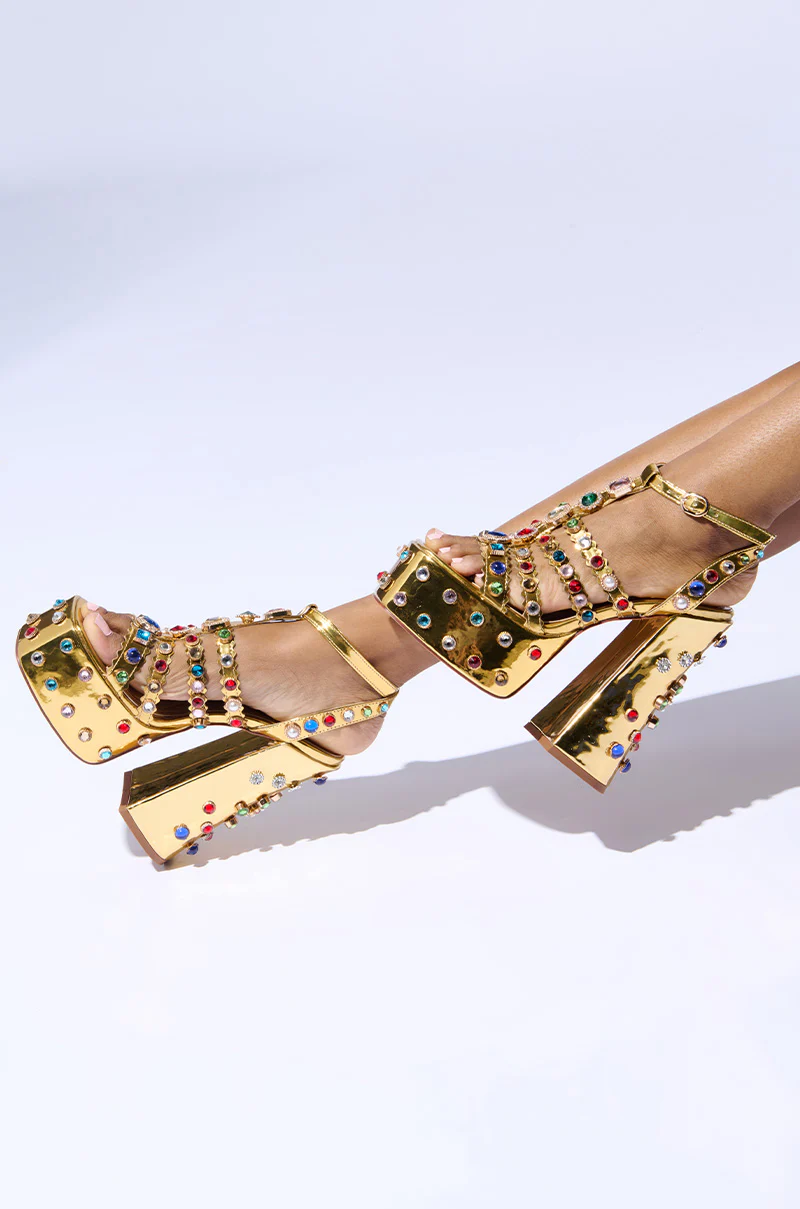 AZALEA WANG VIANNI GOLD CHUNKY SANDAL - Image 4