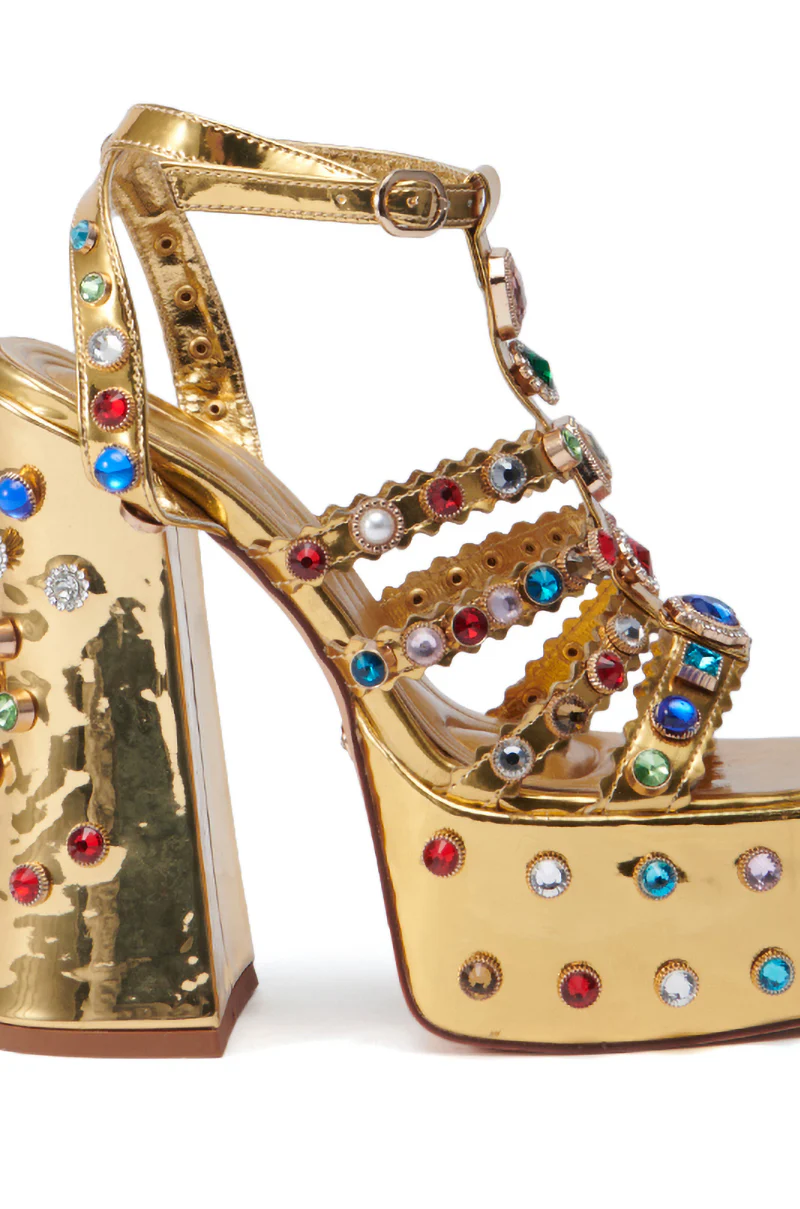 AZALEA WANG VIANNI GOLD CHUNKY SANDAL - Image 8