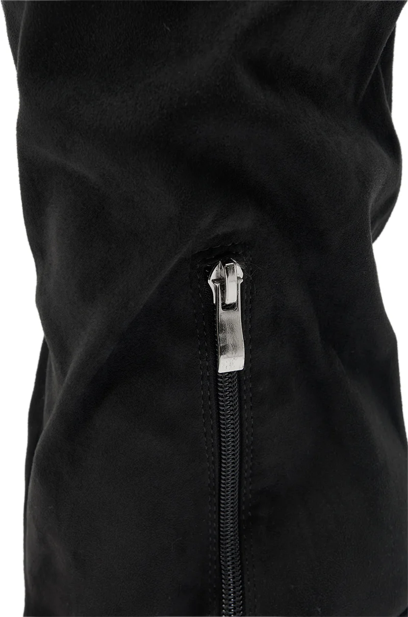 AZALEA WANG VINCE BLACK FAUX SUEDE WEDGE BOOT - Image 7
