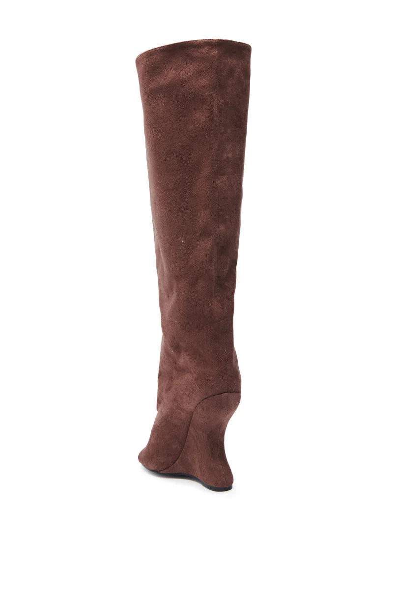 AZALEA WANG VINCENT BROWN SUEDE OPEN TOE BOOT - Image 7