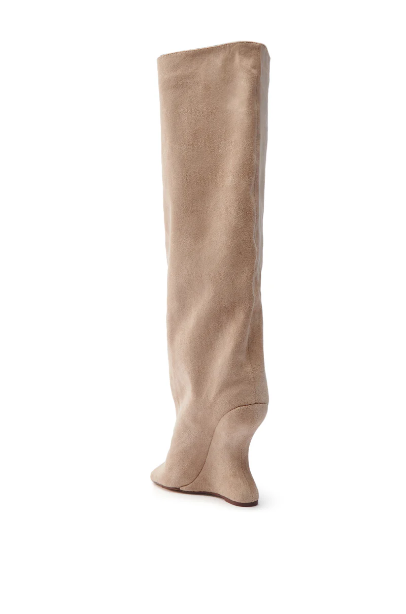 AZALEA WANG VINCENT NUDE FAUX SUEDE OPEN TOE BOOT - Image 6