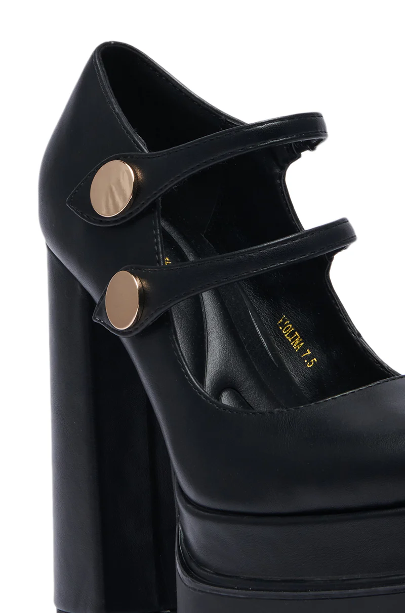 AZALEA WANG VIOLINA BLACK CHUNKY PLATFORM PUMP - Image 6