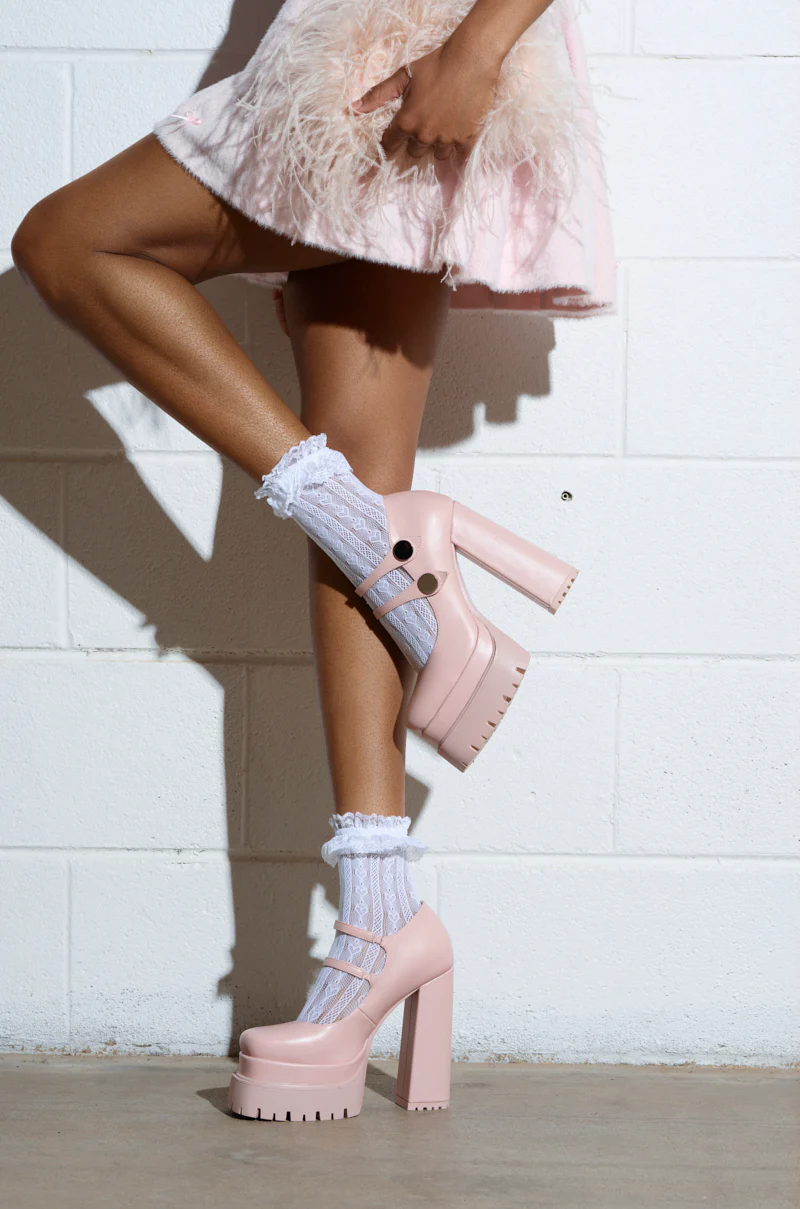 AZALEA WANG VIOLINA PINK CHUNKY PLATFORM PUMP - Image 2