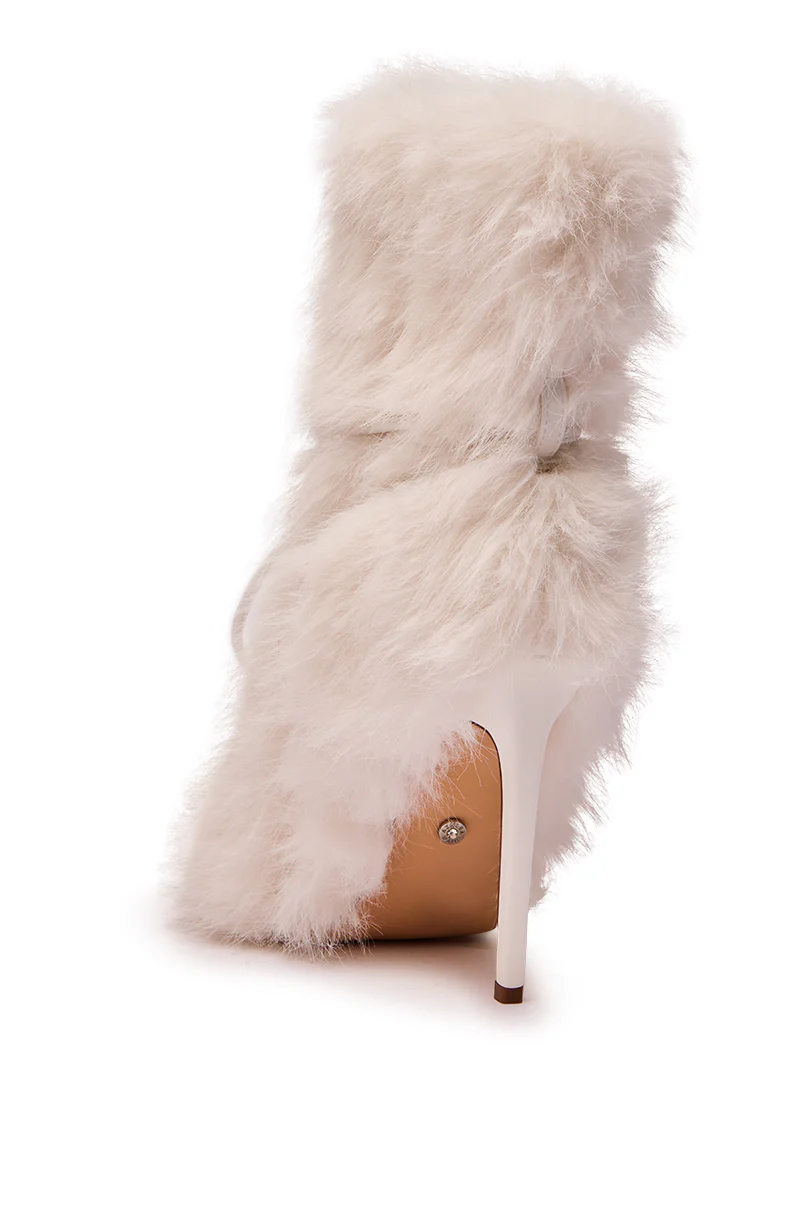 AZALEA WANG VITYA IVORY FUR BOOTIE - Image 10