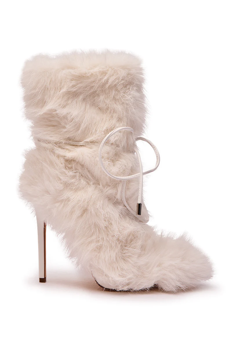 AZALEA WANG VITYA IVORY FUR BOOTIE - Image 8
