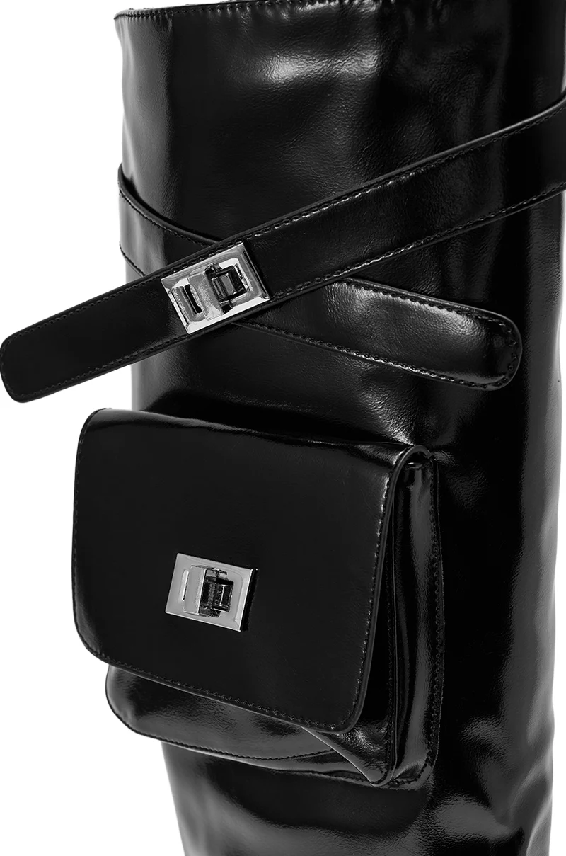 AZALEA WANG WATERS BLACK STILETTO BOOT WITH POCKETS - Image 7