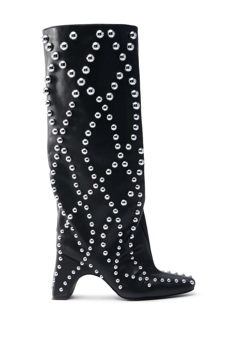 AZALEA WANG WELLS BLACK EMBELLISHED BOOT - Image 5