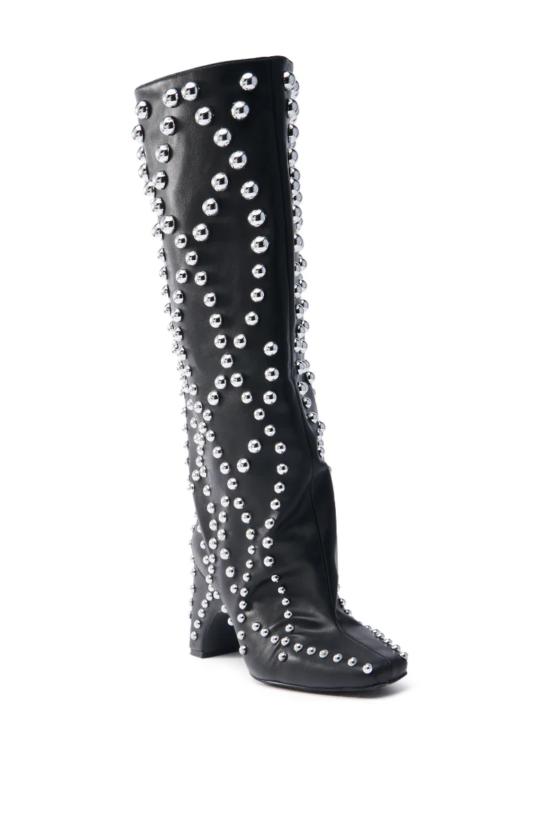 AZALEA WANG WELLS BLACK EMBELLISHED BOOT - Image 6