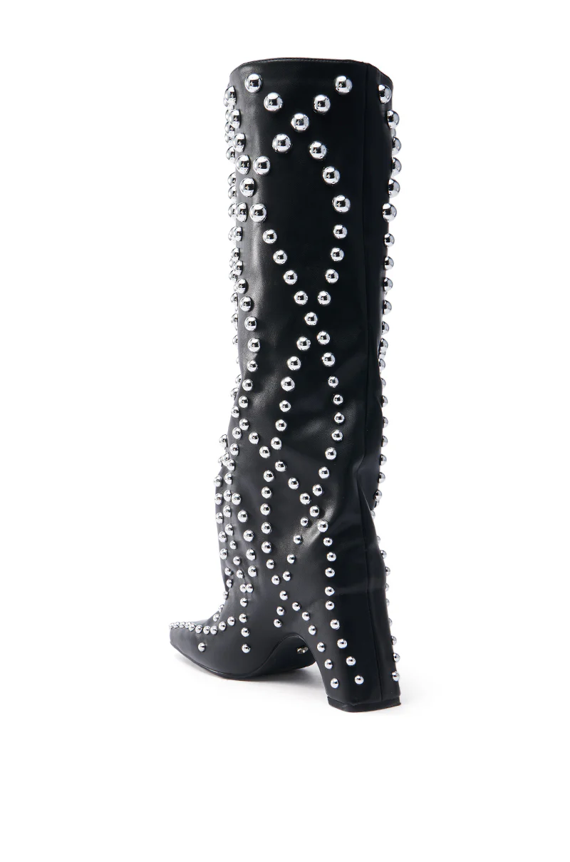 AZALEA WANG WELLS BLACK EMBELLISHED BOOT - Image 7