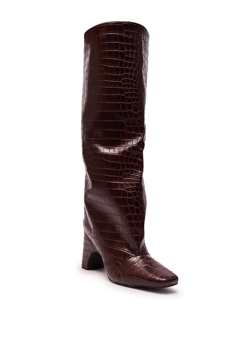 AZALEA WANG WELLS NEW BURGUNDY CROC BOOT - Image 5