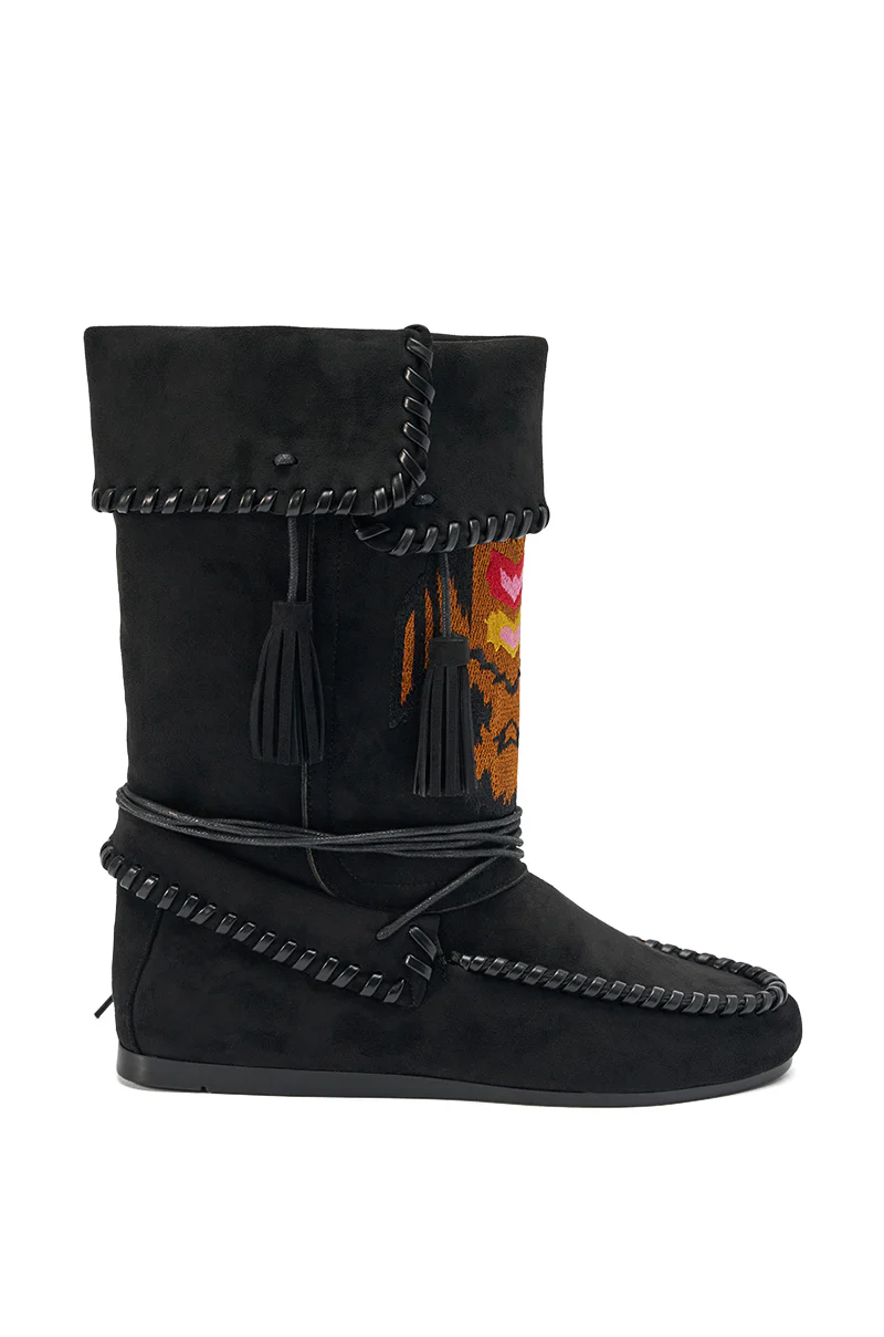 AZALEA WANG WERET BLACK FLAT BOOTIE - Image 4