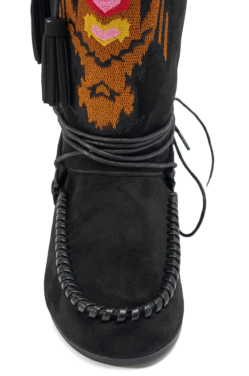 AZALEA WANG WERET BLACK FLAT BOOTIE - Image 7