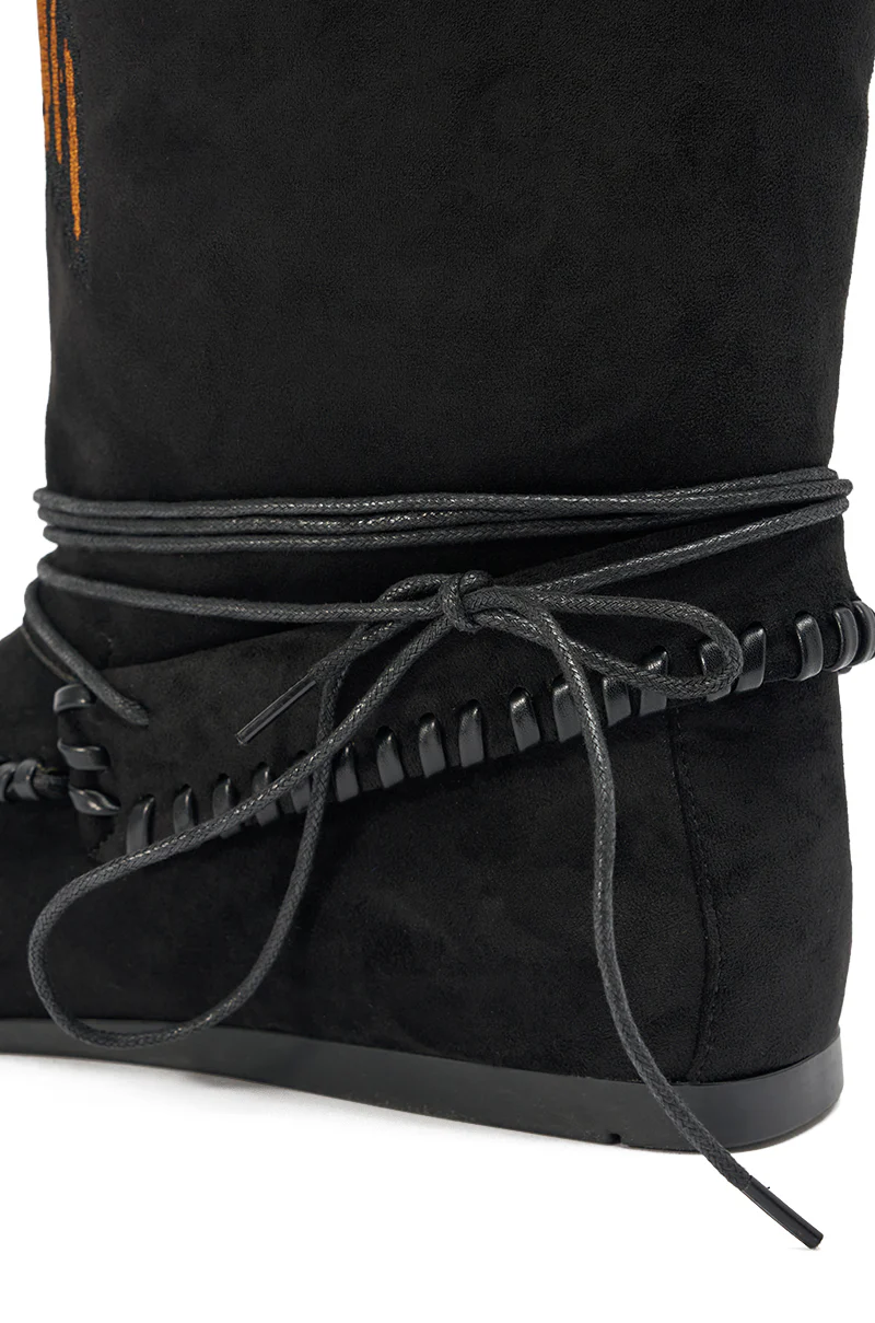 AZALEA WANG WERET BLACK FLAT BOOTIE - Image 9