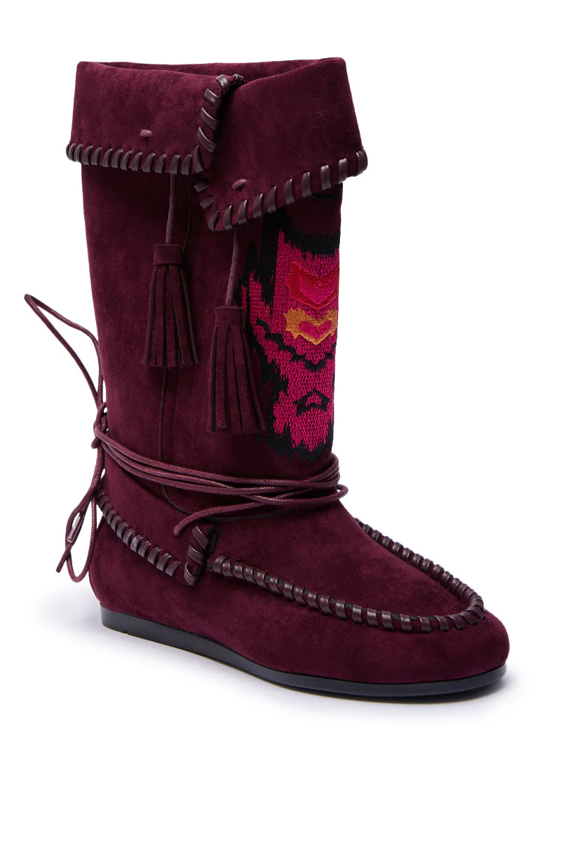 AZALEA WANG WERET PLUM FLAT BOOTIE - Image 10