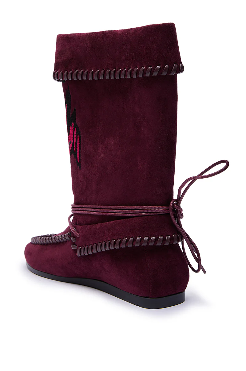 AZALEA WANG WERET PLUM FLAT BOOTIE - Image 11