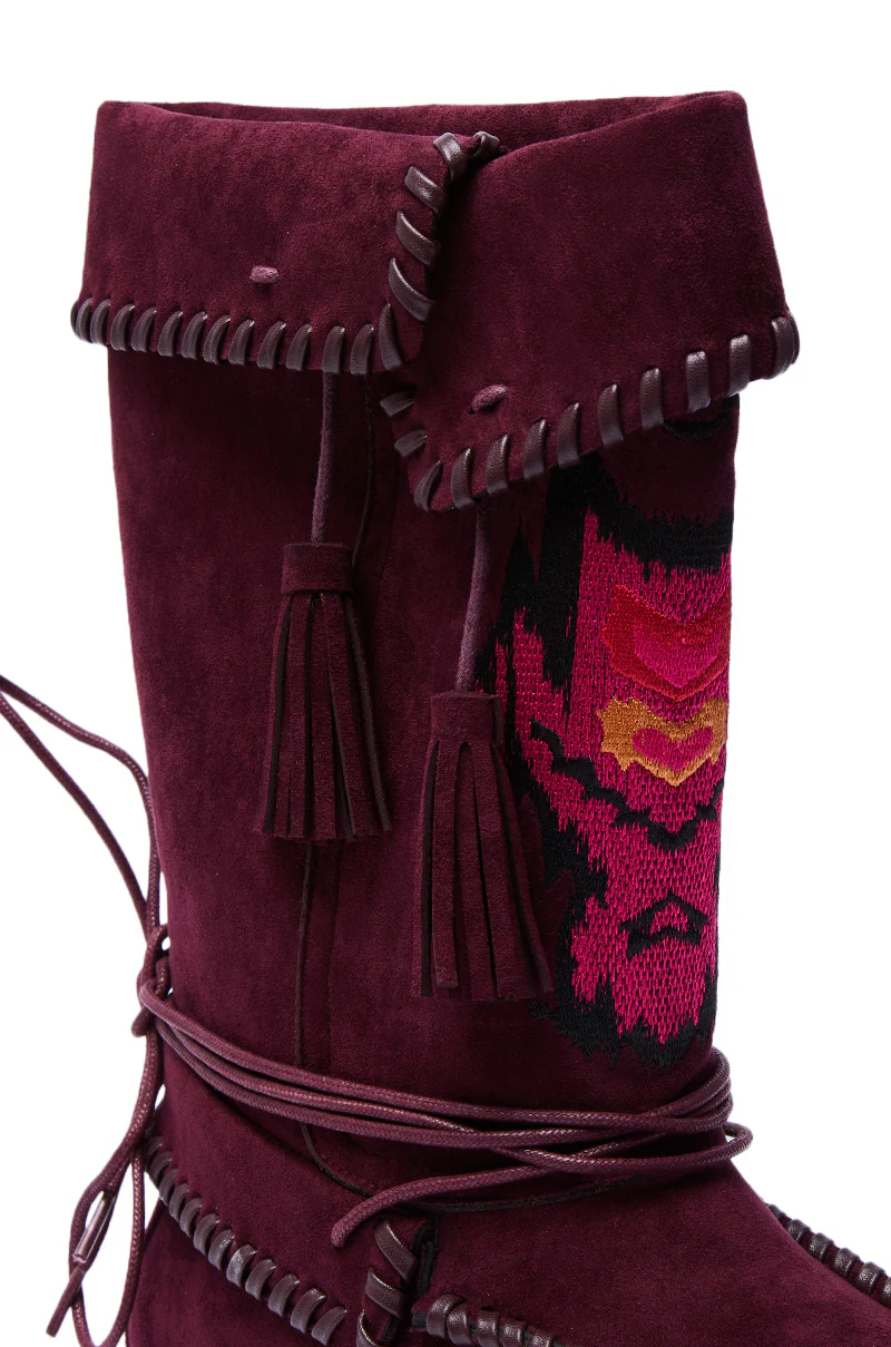 AZALEA WANG WERET PLUM FLAT BOOTIE - Image 12
