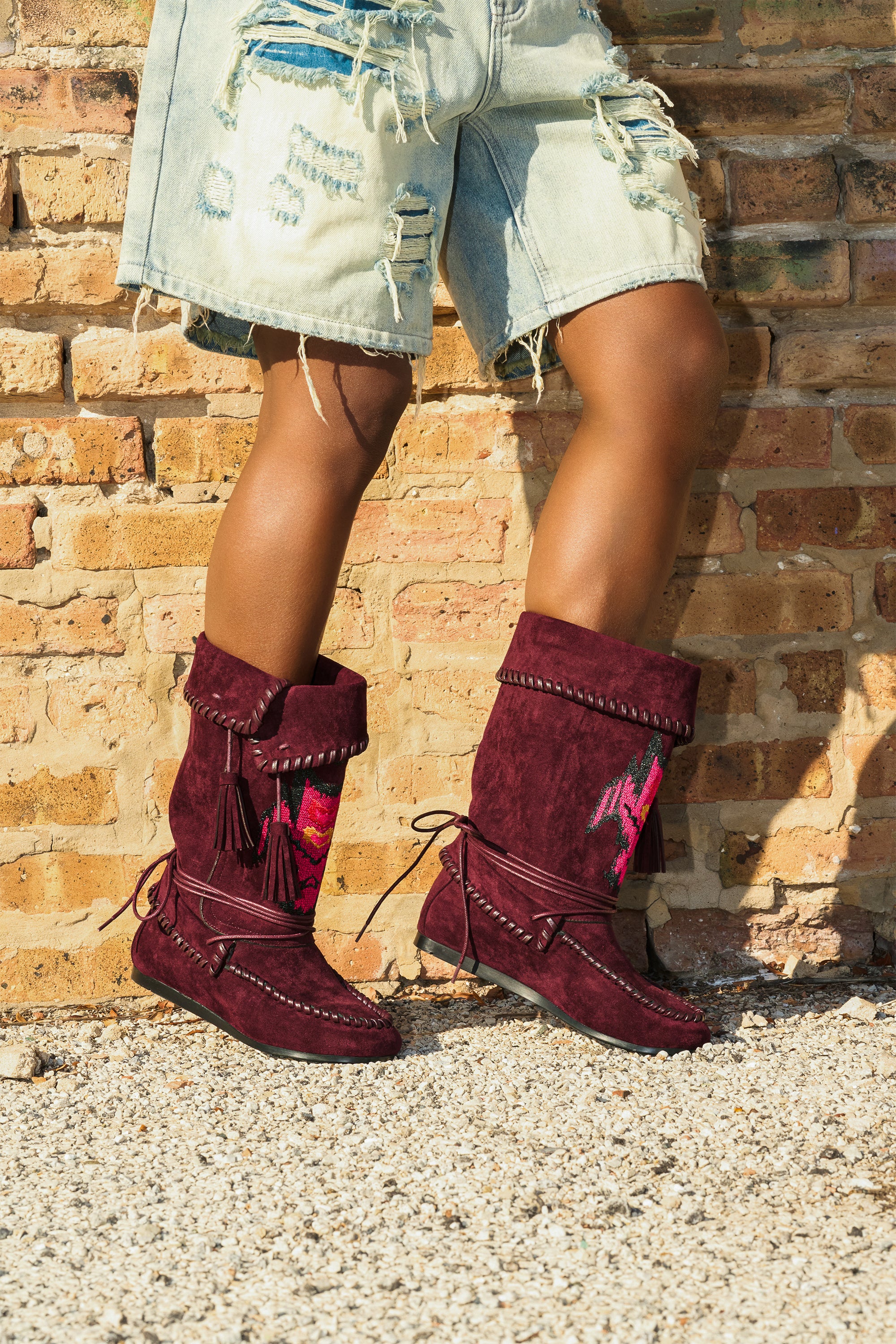 AZALEA WANG WERET PLUM FLAT BOOTIE - Image 3
