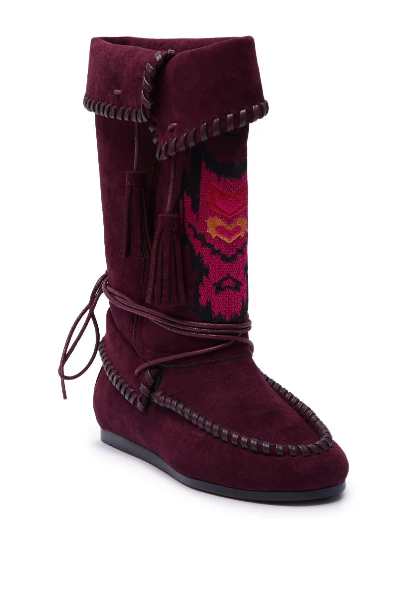 AZALEA WANG WERET PLUM FLAT BOOTIE - Image 5