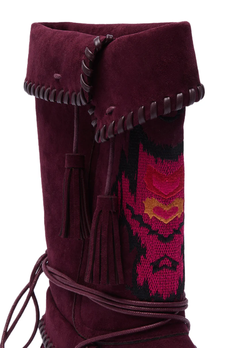 AZALEA WANG WERET PLUM FLAT BOOTIE - Image 7
