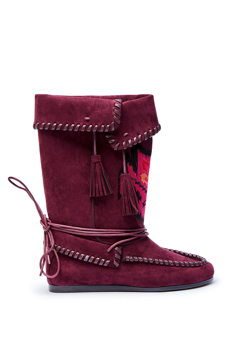 AZALEA WANG WERET PLUM FLAT BOOTIE - Image 9