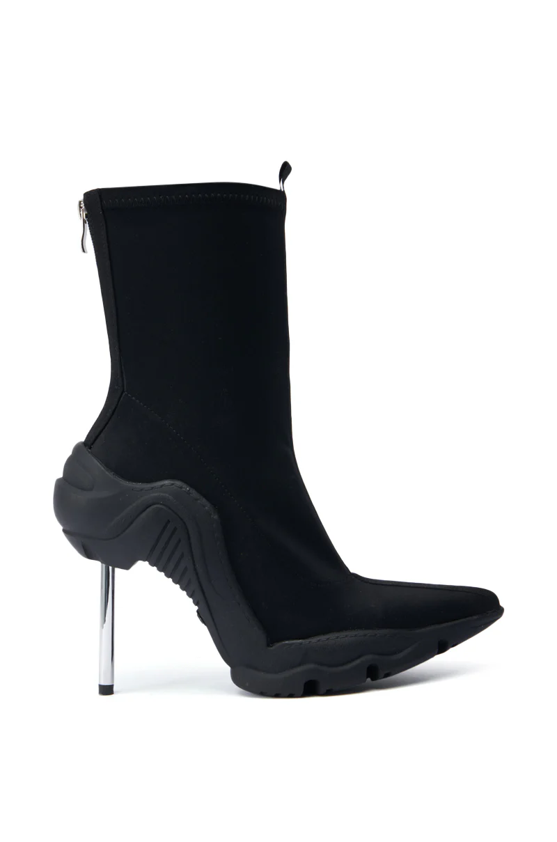AZALEA WANG WILBER BOOTIE WITH STRETCH NEOPRENE IN BLACK - Image 3