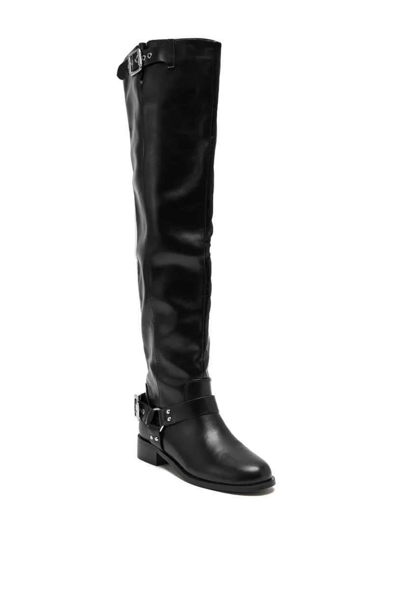 AZALEA WANG XALIIMA BLACK OVER THE KNEE RIDING BOOT - Image 5