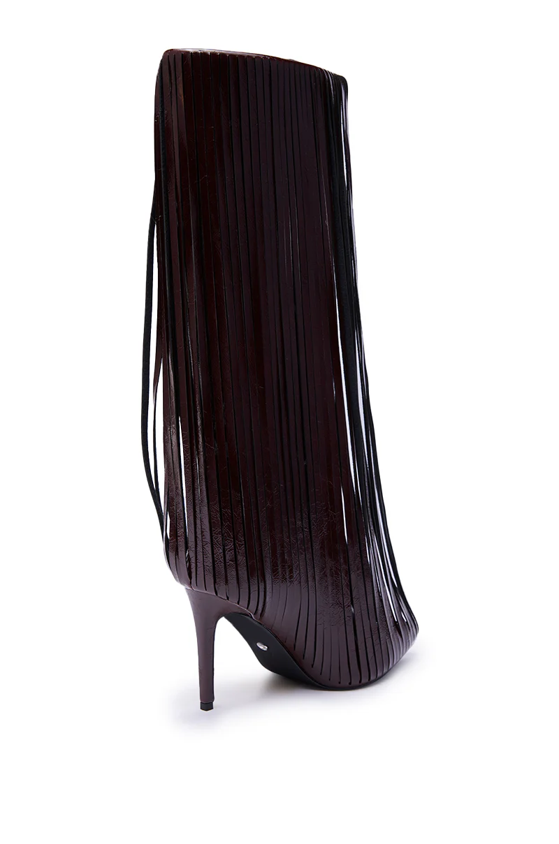 AZALEA WANG XANTARA FRINGE BURGUNDY STILETTO BOOT - Image 6
