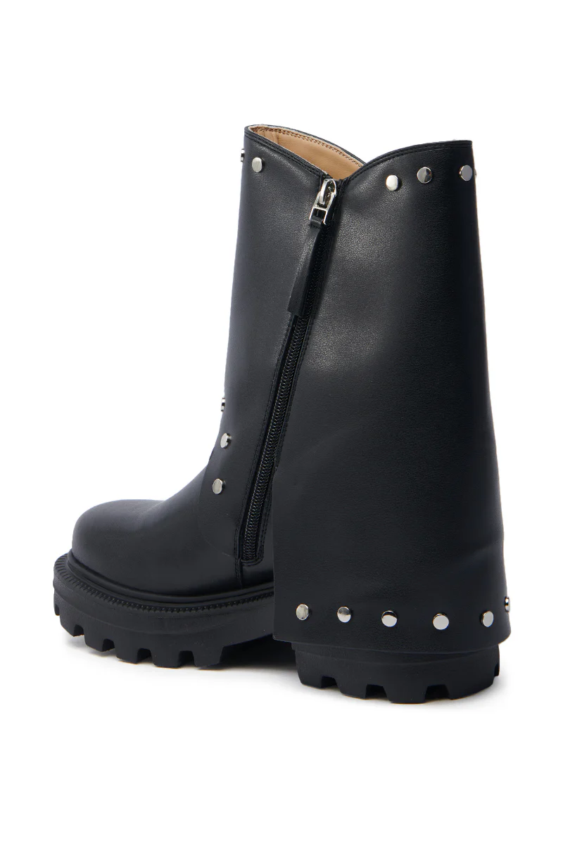 AZALEA WANG XAVIER BLACK WITH METAL FLAT BOOTIE - Image 6