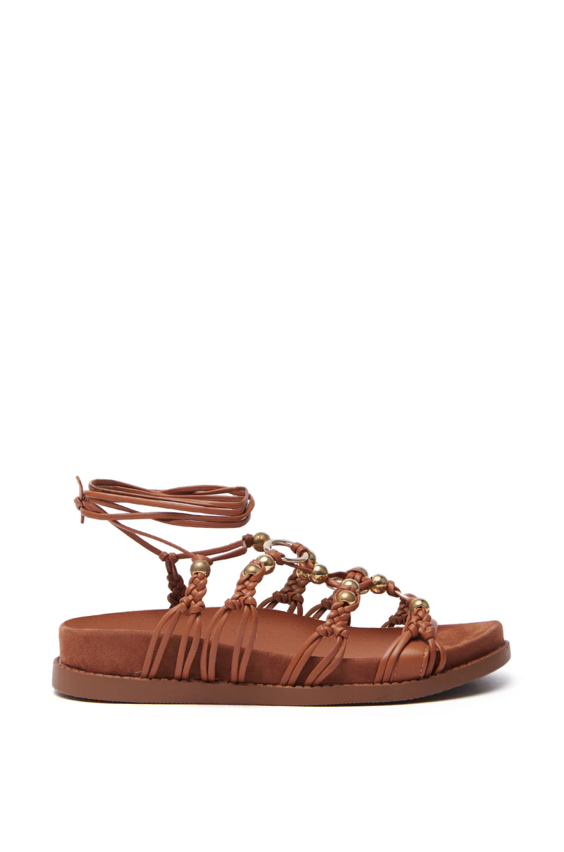 AZALEA WANG XYLA BROWN FAUX SUEDE SANDAL - Image 5