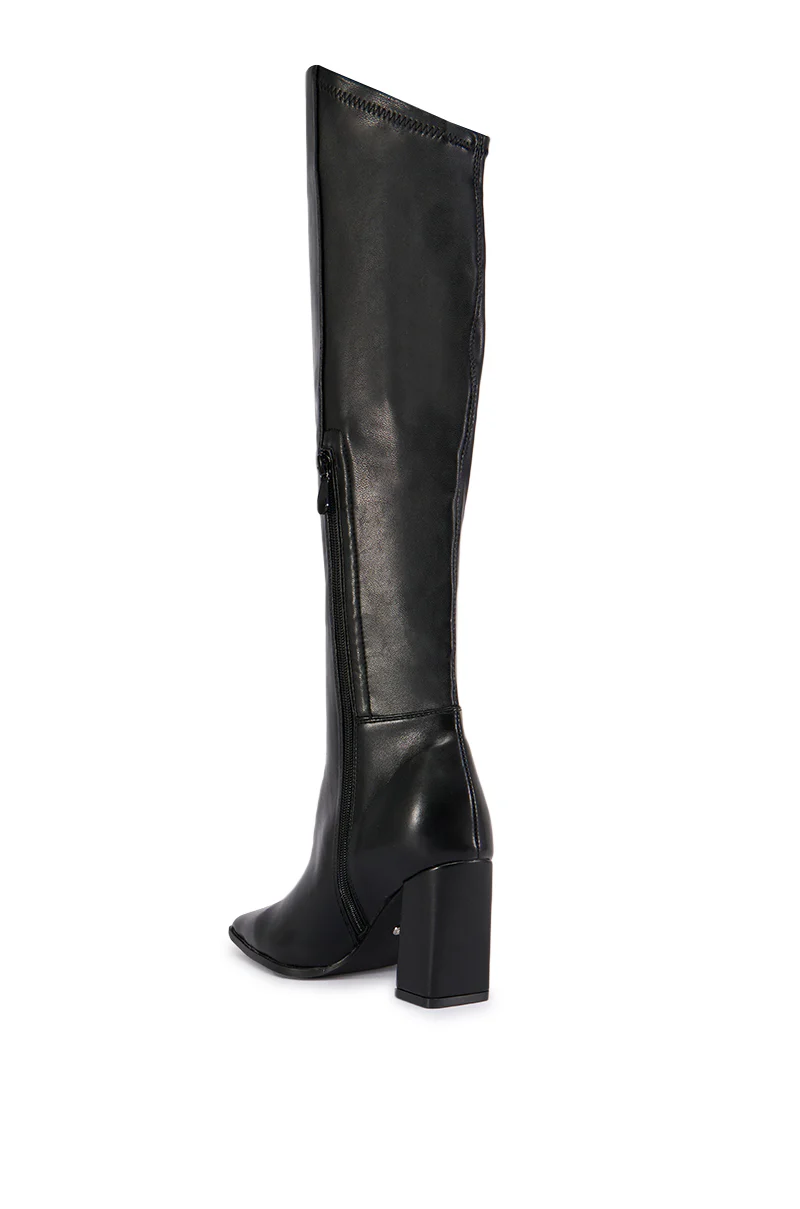 AZALEA WANG YAHYA BLACK ASYMMETRICAL TOPLINE BOOT - Image 4