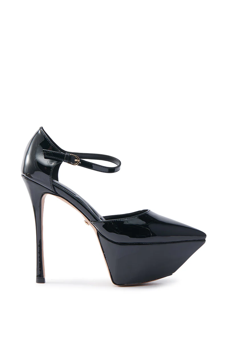 AZALEA WANG YASINA BLACK PATENT PUMP STILETTO - Image 4