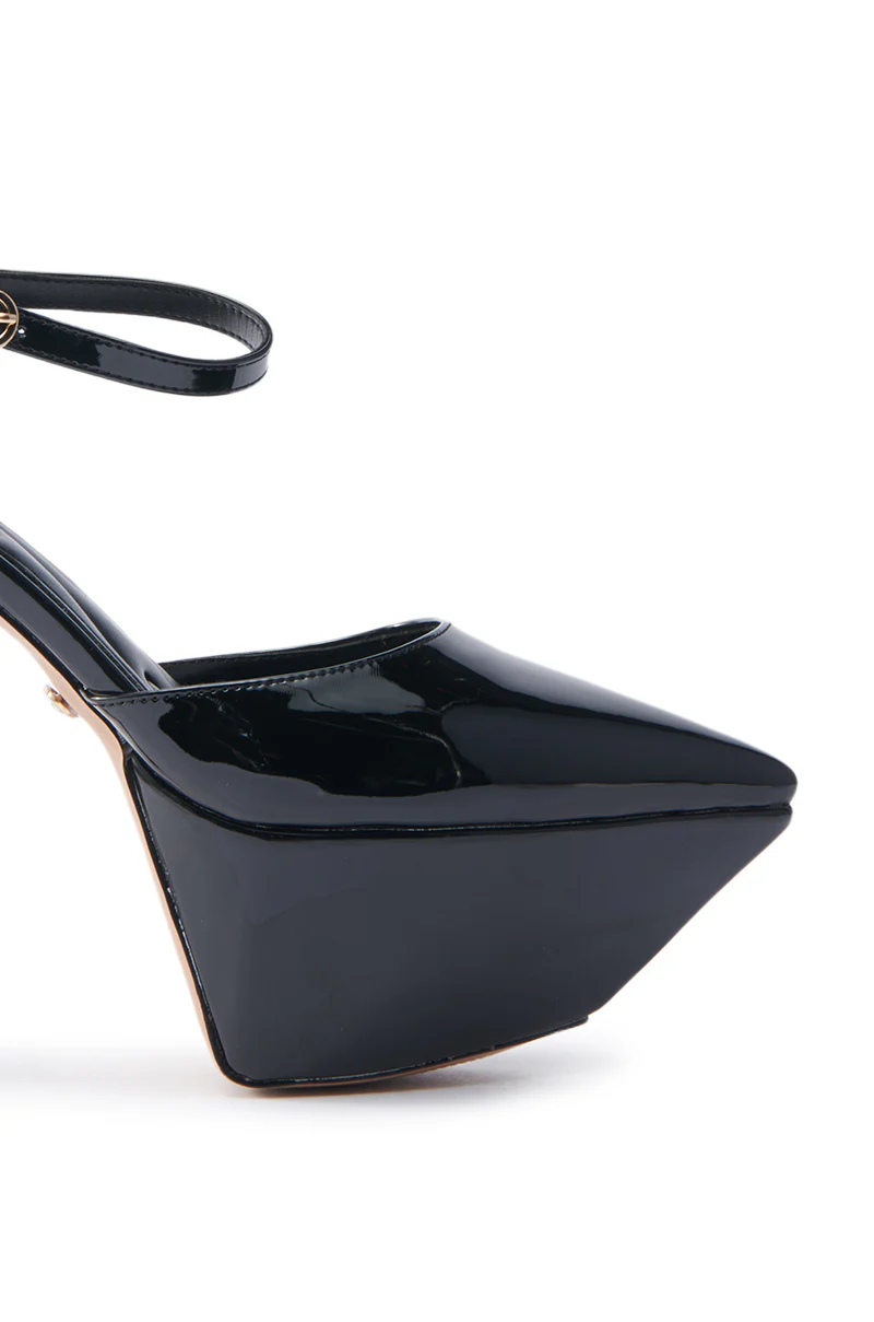 AZALEA WANG YASINA BLACK PATENT PUMP STILETTO - Image 7