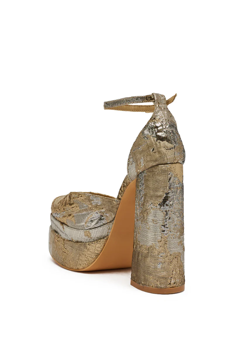 AZALEA WANG ZIPPHORA GOLD MULTI BROCADE PLATFORM PUMP - Image 6