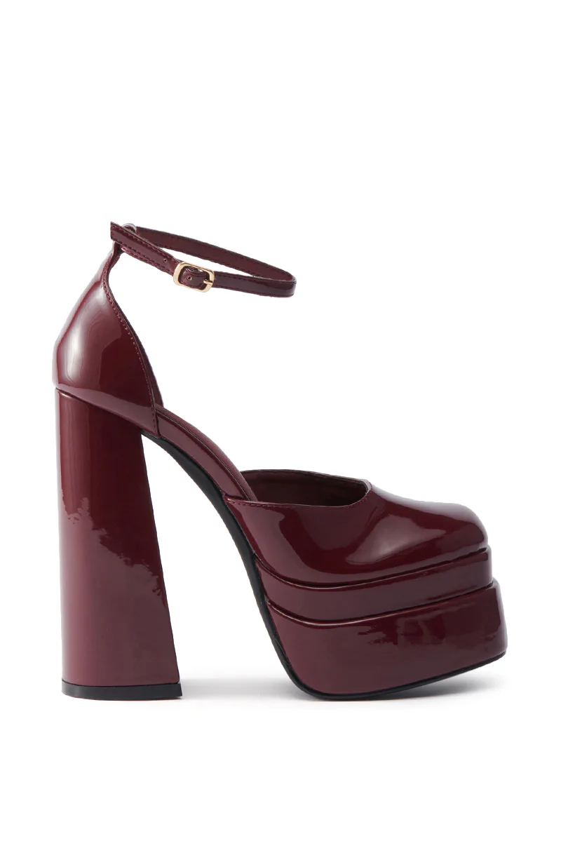 AZALEA WANG YUFFIE PATENT BURGUNDY PUMP - Image 3