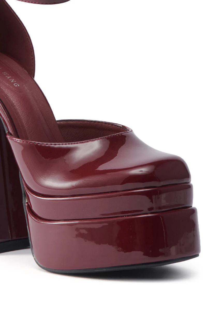 AZALEA WANG YUFFIE PATENT BURGUNDY PUMP - Image 6