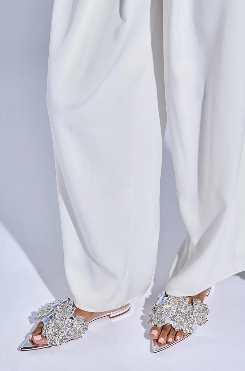 AZALEA WANG YUNA RHINESTONE FLOWER EMBELLISHED SANDAL - Image 3