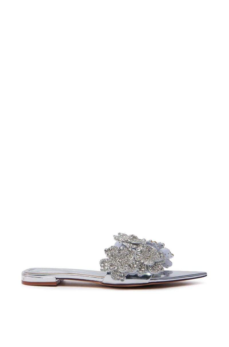 AZALEA WANG YUNA RHINESTONE FLOWER EMBELLISHED SANDAL - Image 4