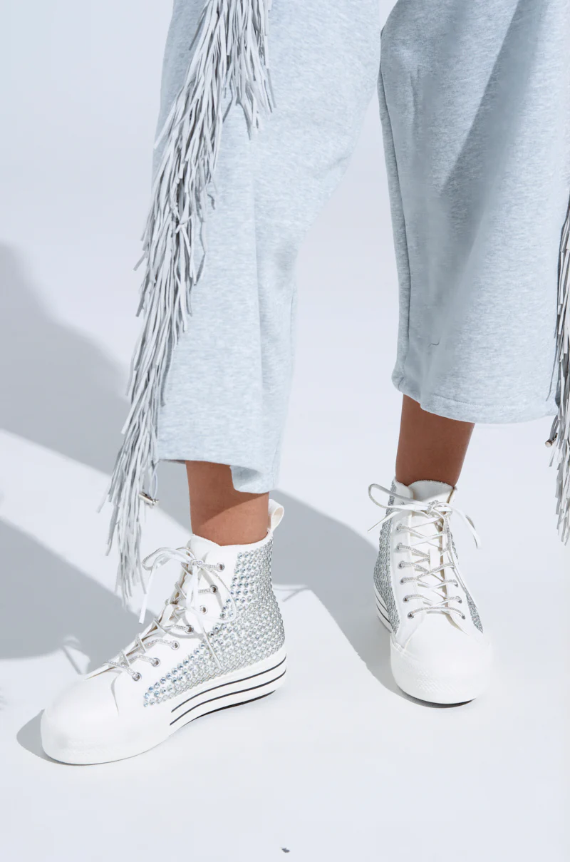 AZALEA WANG ZAFRINA WHITE HIGH TOP SNEAKER - Image 2