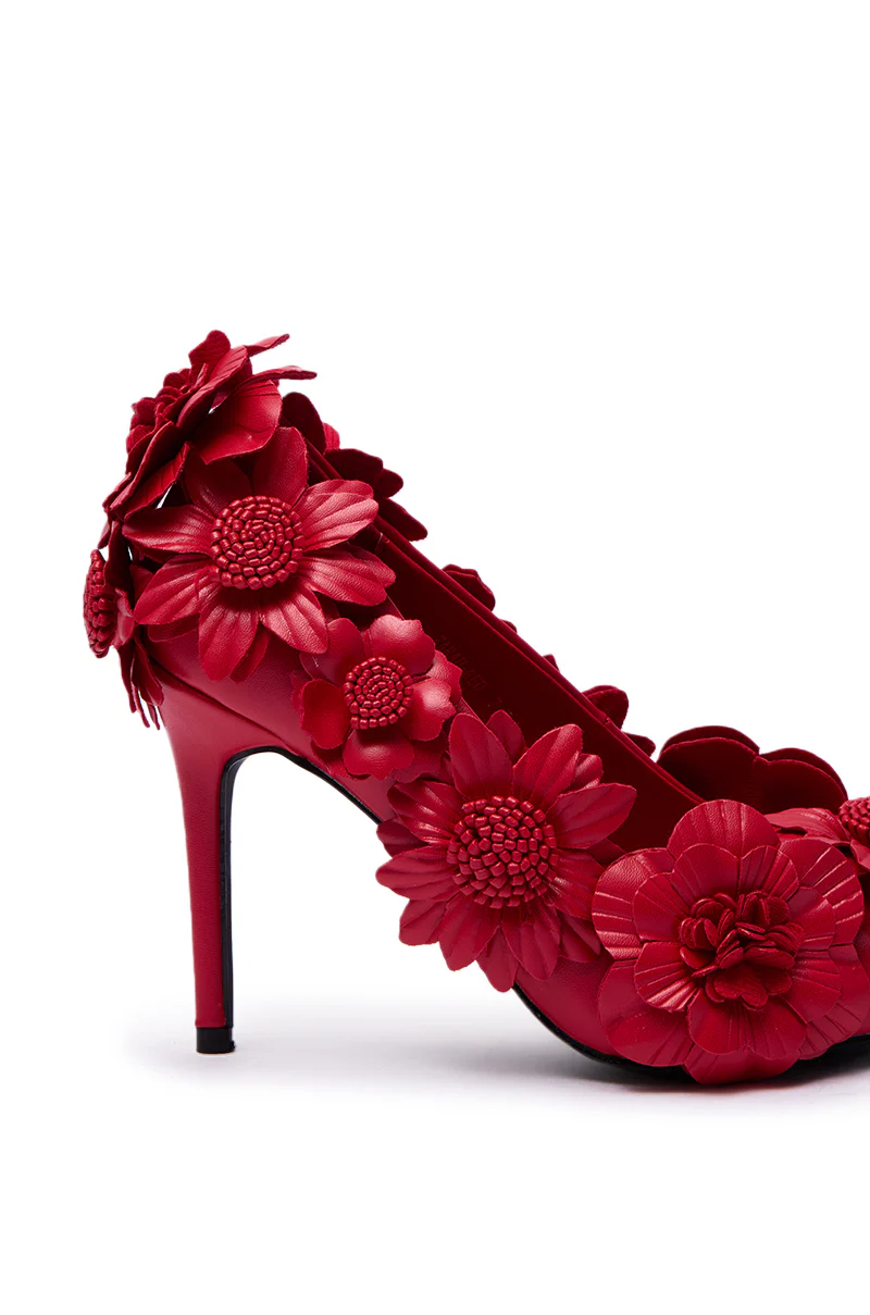 AZALEA WANG ZARAH RED FLOWER PUMP - Image 8