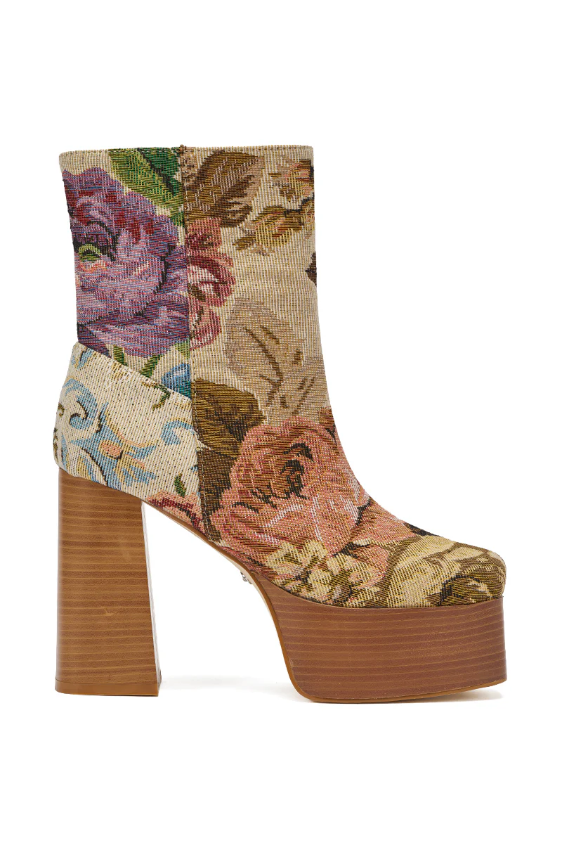 AZALEA WANG ZILPAH FLORAL BROCADE BOOTIE - Image 4