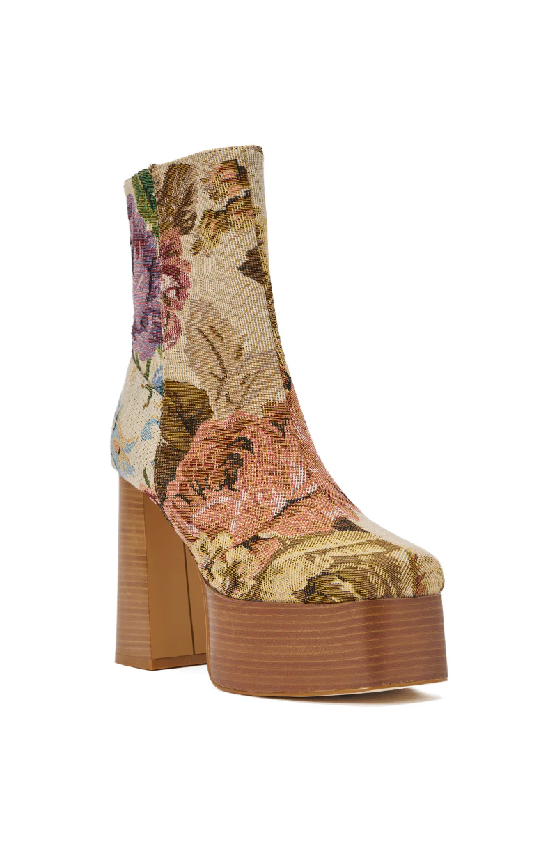 AZALEA WANG ZILPAH FLORAL BROCADE BOOTIE - Image 5