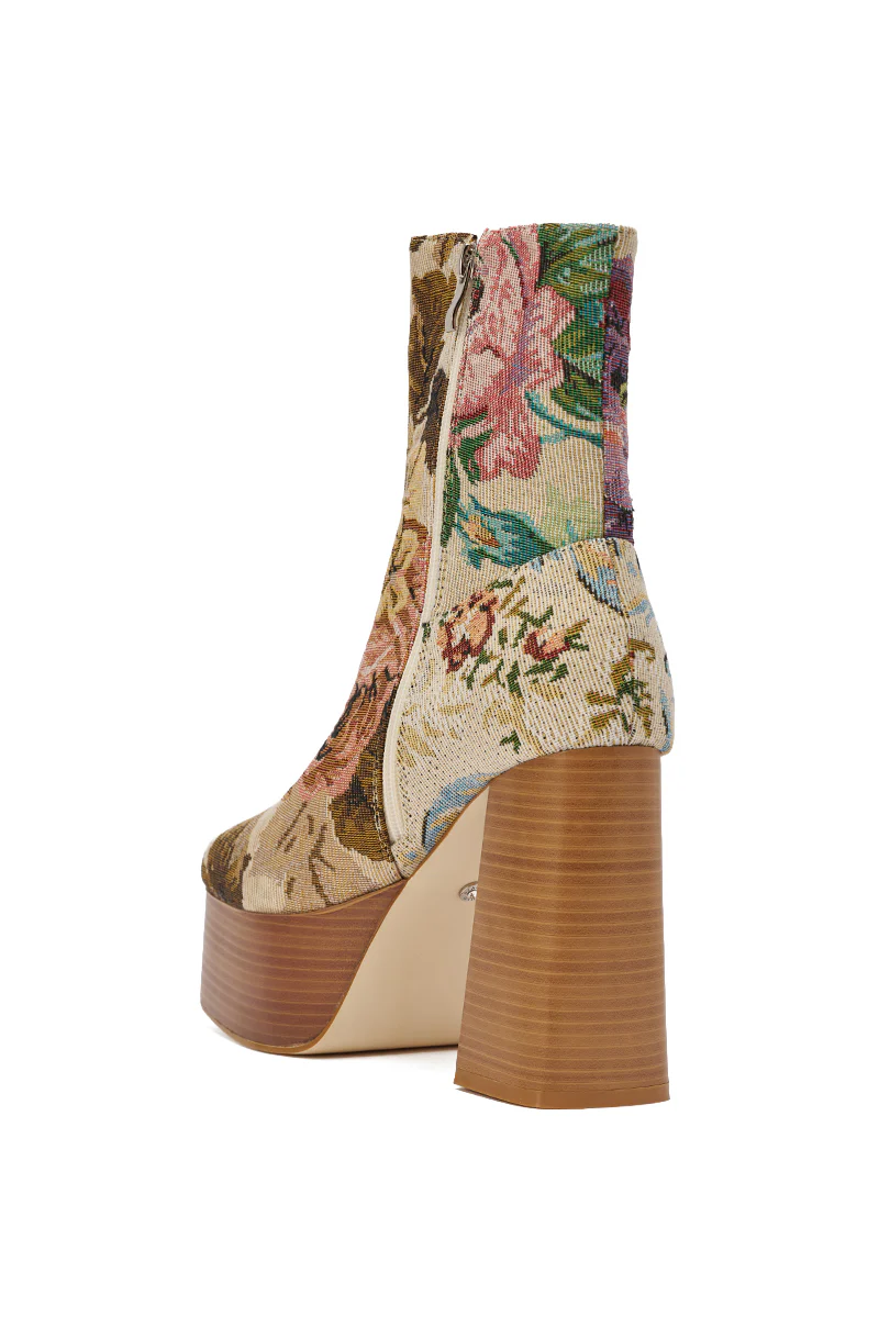 AZALEA WANG ZILPAH FLORAL BROCADE BOOTIE - Image 6