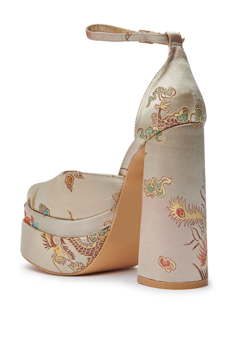 AZALEA WANG ZIPPORAH NEW BROCADE MARY JANE PLATFORM PUMP - Image 6