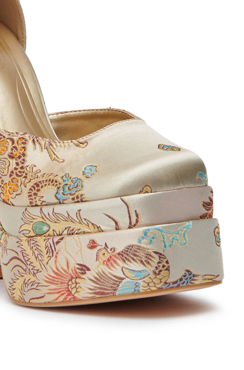 AZALEA WANG ZIPPORAH NEW BROCADE MARY JANE PLATFORM PUMP - Image 7