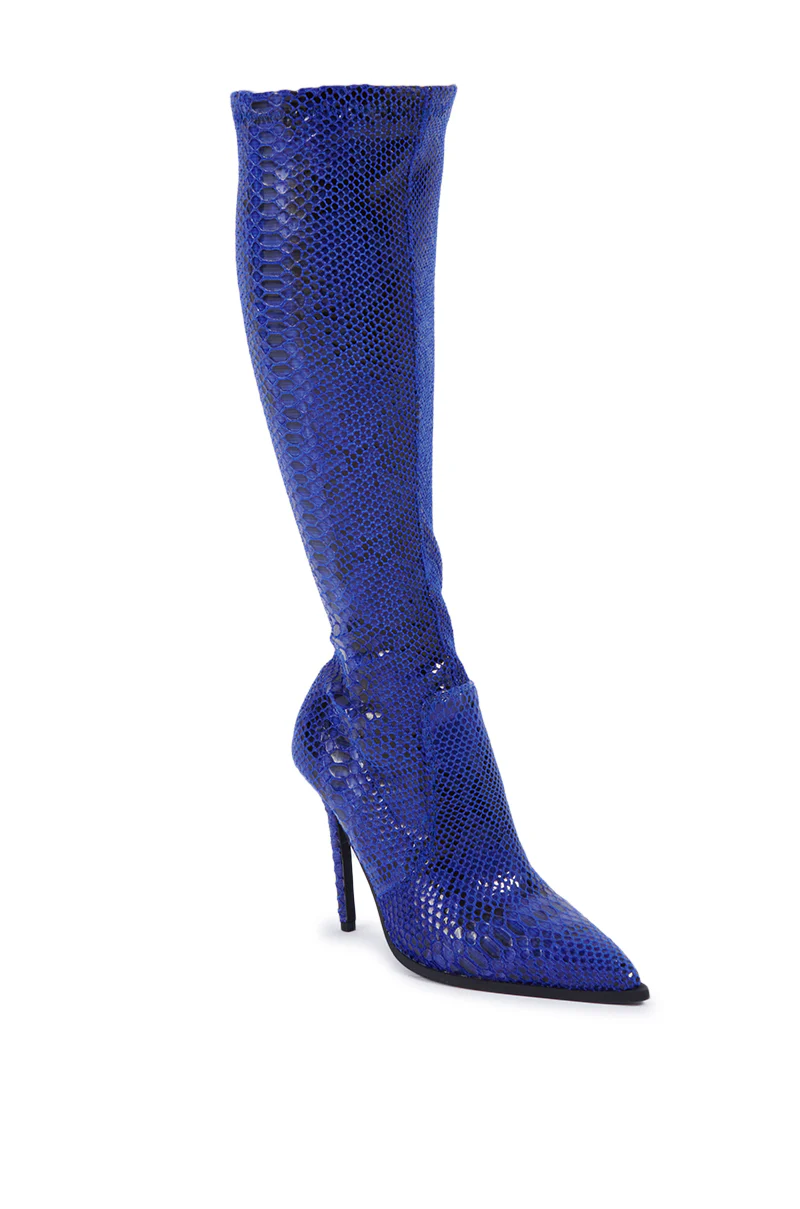 AZALEA WANG ZOFIA BLUE SNAKESTILETTO BOOT - Image 3